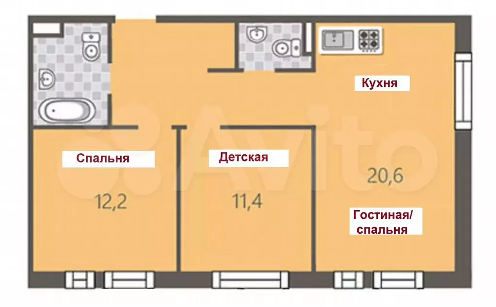 3-к. квартира, 60 м, 3/18 эт. - Фото 0