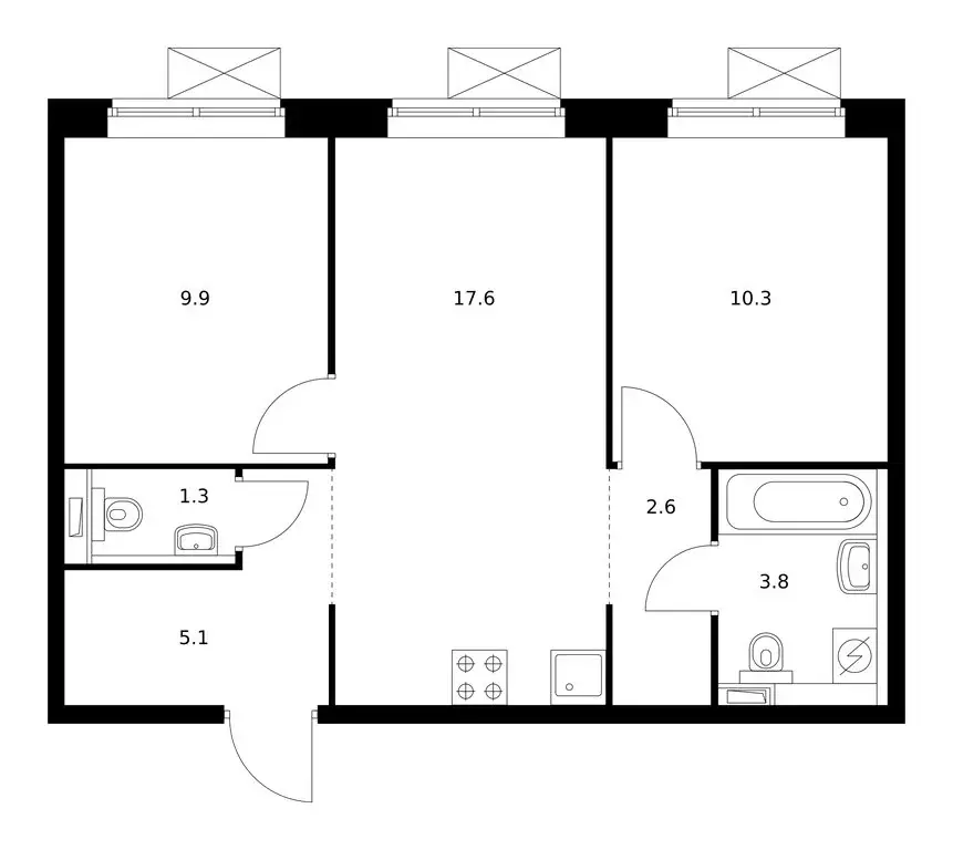2-комнатная квартира: посёлок городского типа Боброво, ЖК Восточное ... - Фото 1