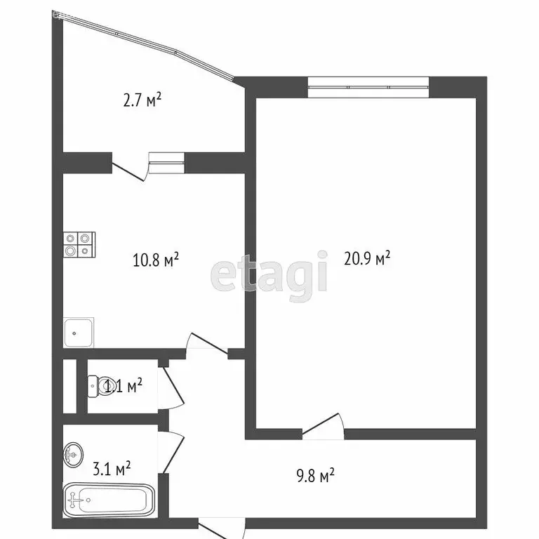 1-комнатная квартира: Тверь, улица Марии Смирновой, 9 (48.4 м) - Фото 0