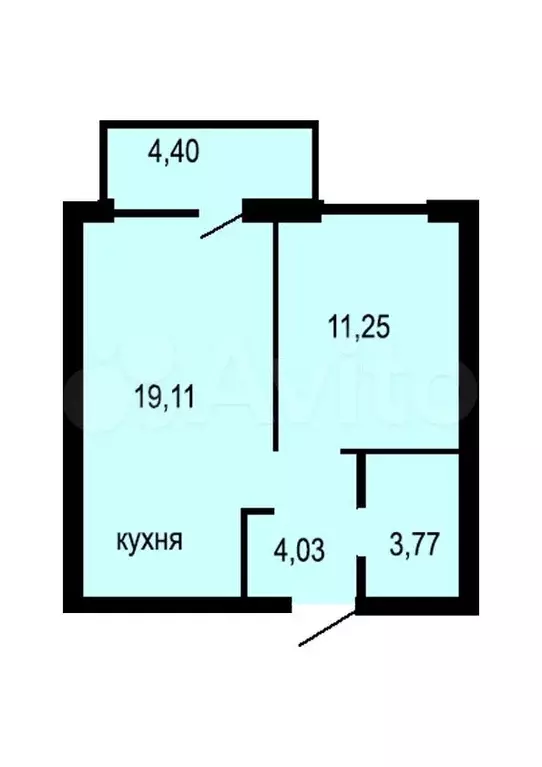 2-к. квартира, 40 м, 4/4 эт. - Фото 0