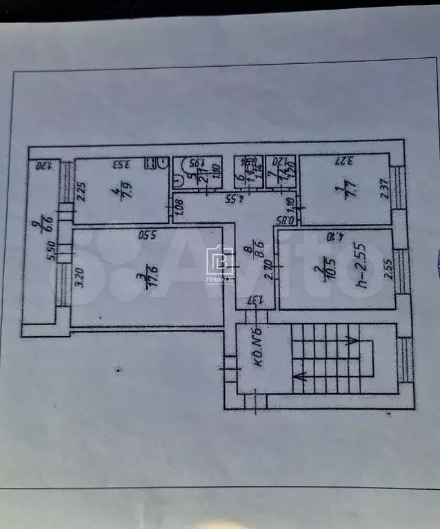 3-к. квартира, 56,9 м, 2/2 эт. - Фото 0
