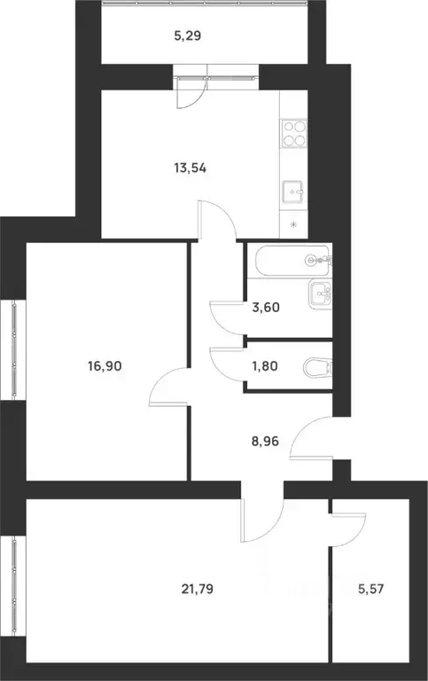 2-к кв. Тульская область, Тула ул. Героев России, 8 (77.45 м) - Фото 0
