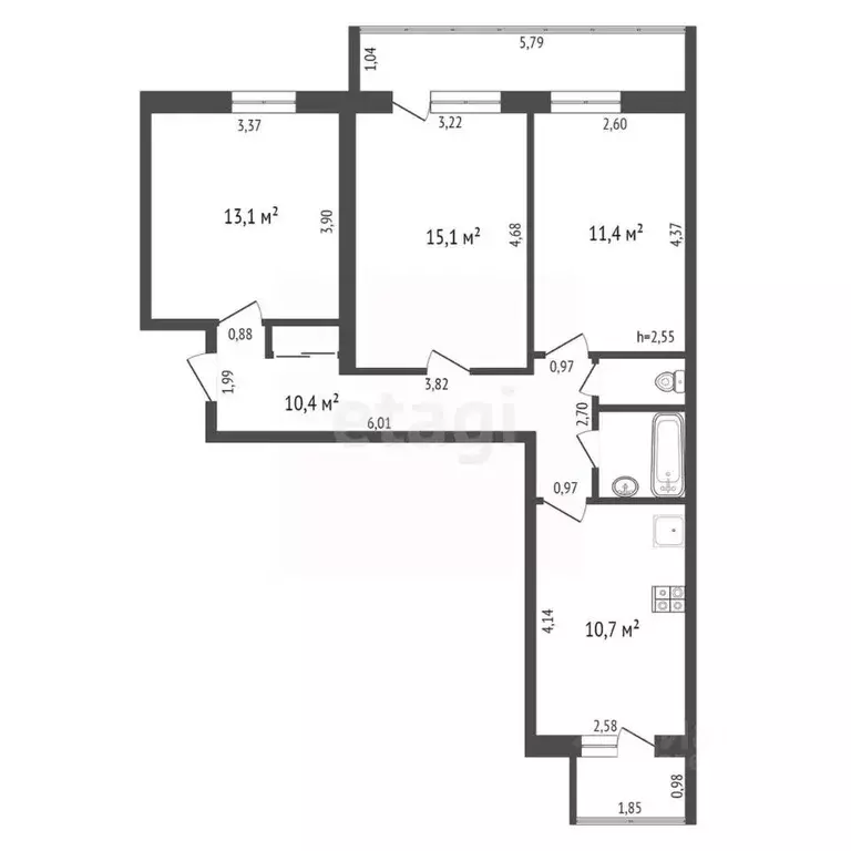 3-к кв. Воронежская область, Рамонский район, Айдаровское с/пос, с. ... - Фото 2