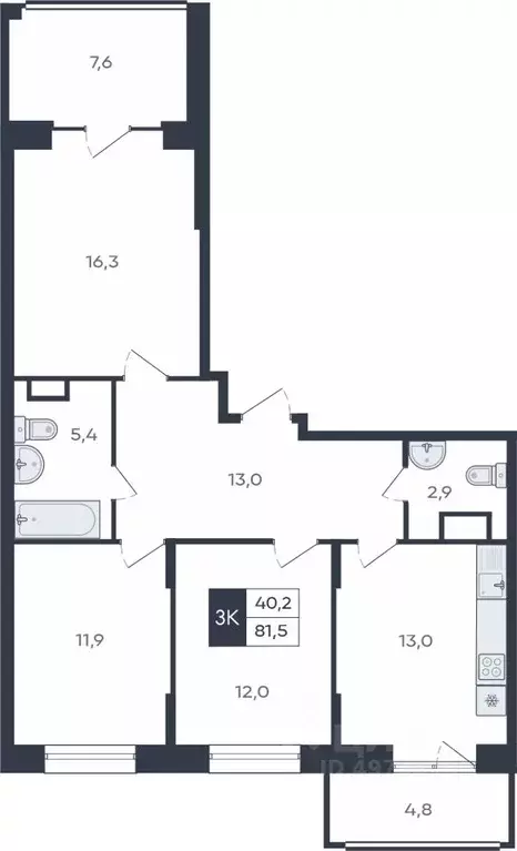 3-к кв. Чувашия, Чебоксары ул. Академика РАН Х.М. Миначева, поз11 ... - Фото 1