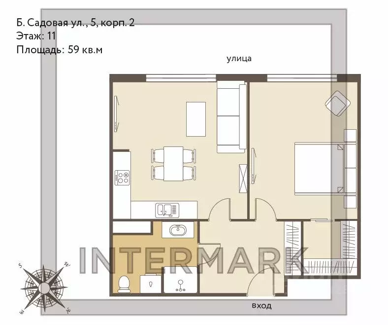2-к кв. Москва Большая Садовая ул., 5к2 (59.0 м) - Фото 2