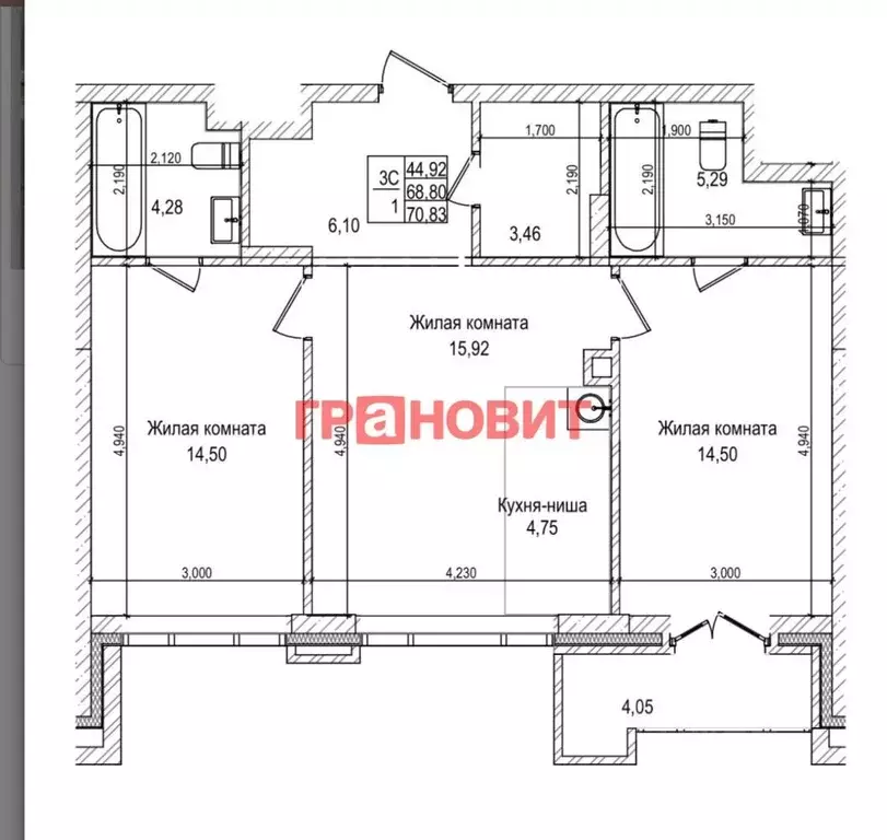 2-к кв. Новосибирская область, Новосибирск ул. Максима Горького, 10 ... - Фото 0