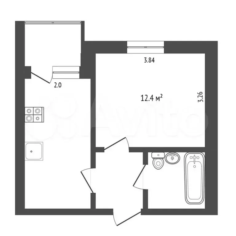 1-к. квартира, 27 м, 8/9 эт. - Фото 0