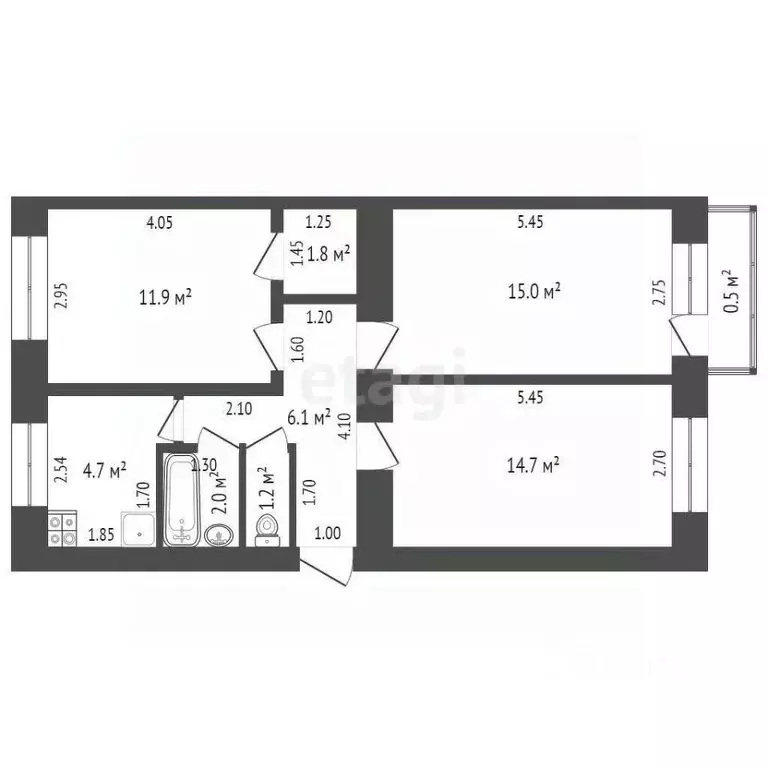 3-к кв. Мордовия, Саранск Пролетарская ул., 87 (57.4 м) - Фото 1