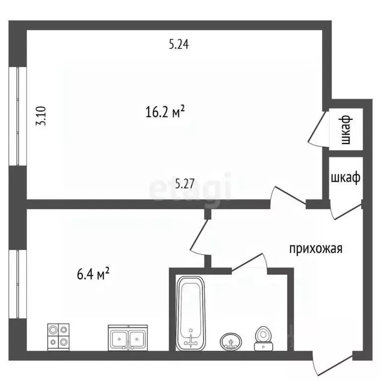 1-к кв. Калужская область, Кондрово Дзержинский район, ул. Пушкина, ... - Фото 2