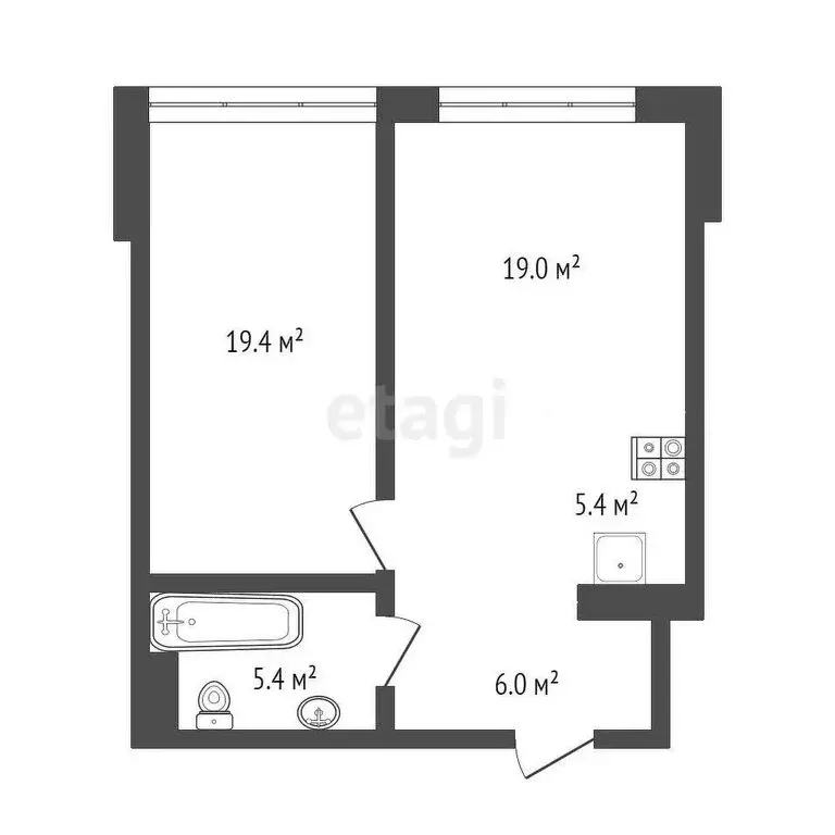 1-комнатная квартира: Тюмень, Первомайская улица, 8 (55.5 м) - Фото 1
