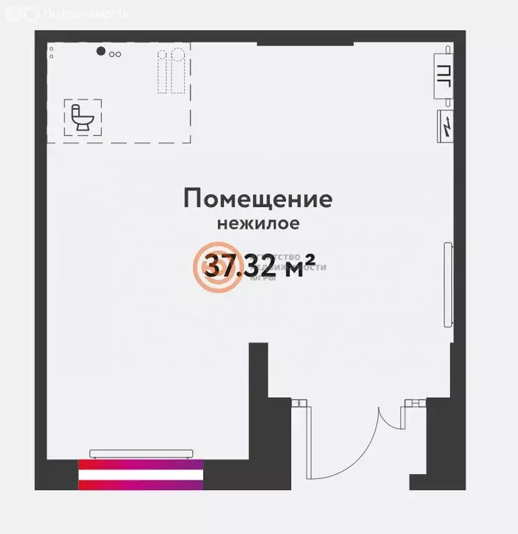 Помещение свободного назначения (37.32 м) - Фото 1
