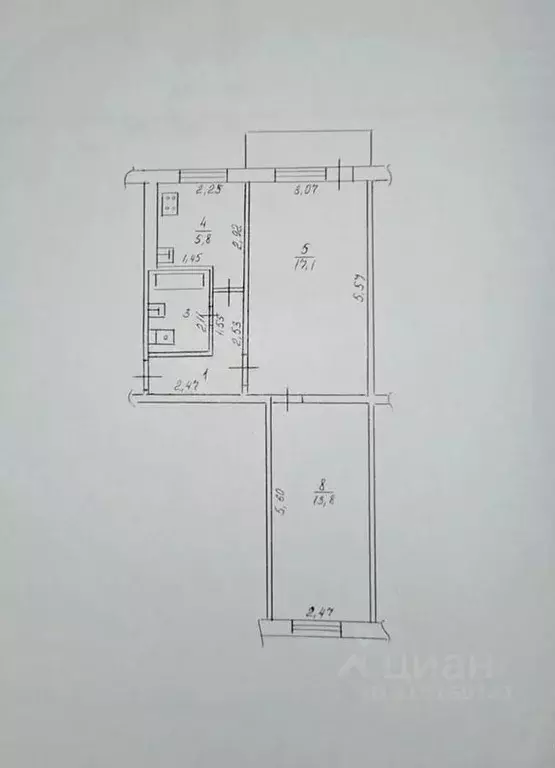 2-к кв. Липецкая область, Липецк просп. Победы, 57 (43.0 м) - Фото 0