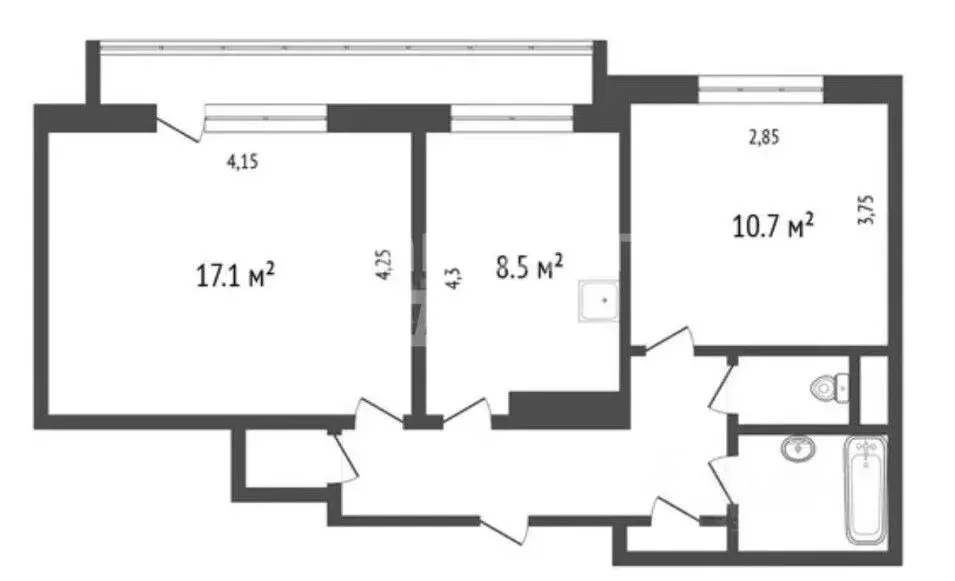 2-к кв. Иркутская область, Иркутск ул. Лопатина, 4 (48.4 м) - Фото 1