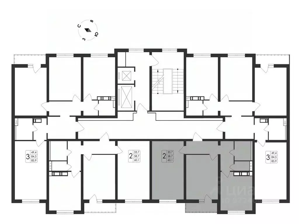 2-к кв. Воронежская область, Воронеж Первое Мая мкр, Май жилой ... - Фото 2