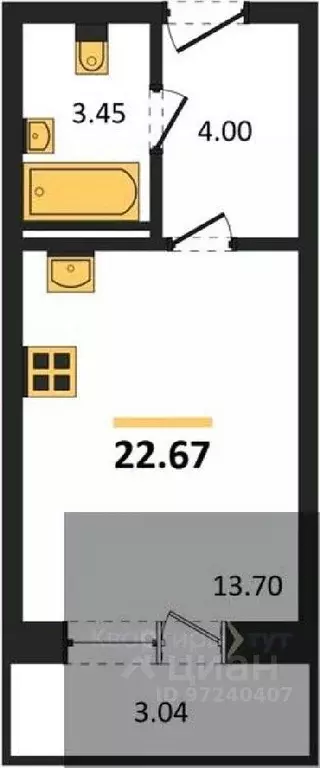 Студия Воронежская область, с. Новая Усмань  (22.67 м) - Фото 0
