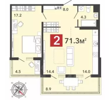 2-к кв. Пензенская область, Пензенский район, Засечный сельсовет, с. ... - Фото 1