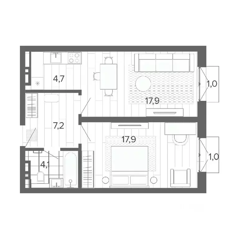 2-к кв. Алтайский край, Барнаул тракт Змеиногорский, 35Б (53.8 м) - Фото 0