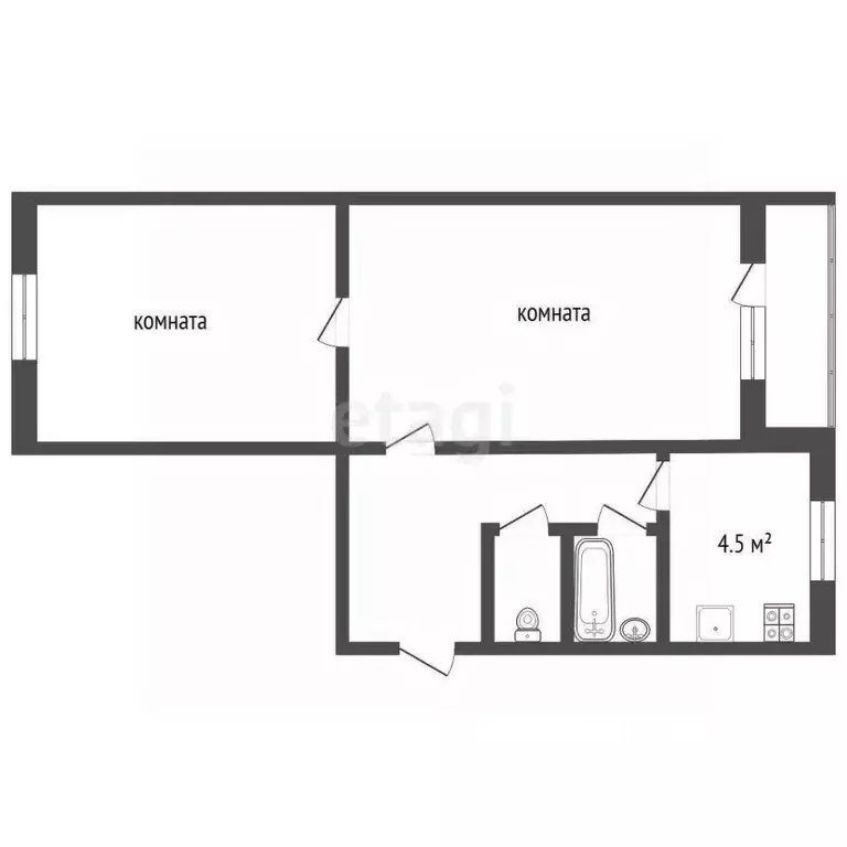 2-к кв. Московская область, Серпухов ул. Народного Ополчения, 1д (44.8 ... - Фото 2