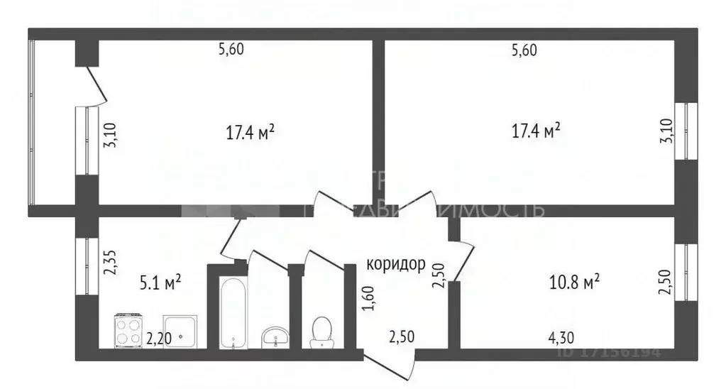 3-к кв. Тюменская область, Тюмень Одесская ул., 22 (60.0 м) - Фото 1