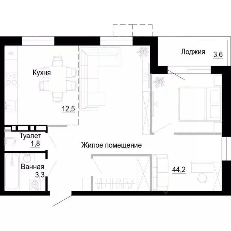 1-к кв. Приморский край, Владивосток ул. Бринера (61.7 м) - Фото 1