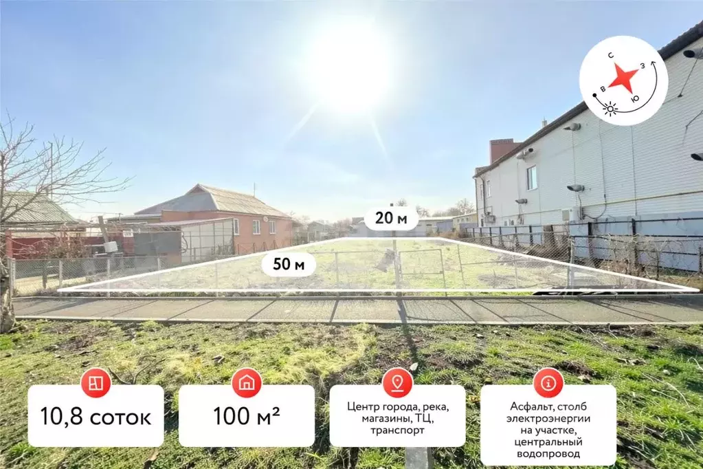 Участок в Краснодарский край, Славянск-на-Кубани Пионерская ул., 14 ... - Фото 1