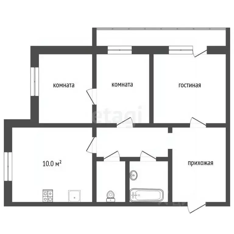 2-к кв. Владимирская область, Муром Владимирское ш., 12Б (53.8 м) - Фото 1