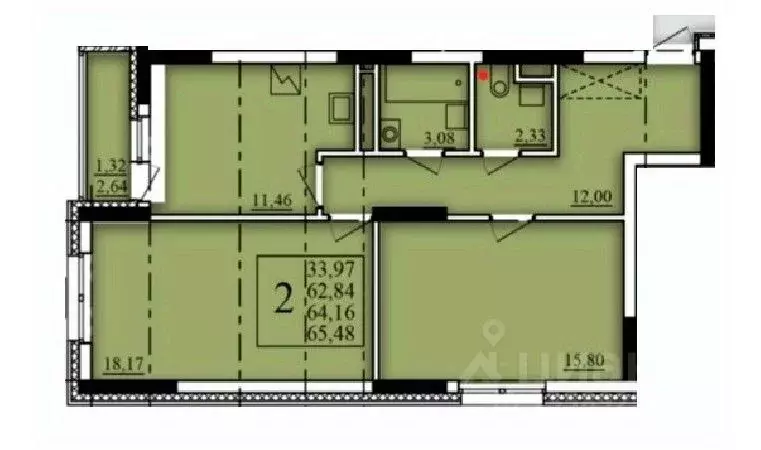 2-к кв. Башкортостан, Уфа Затон-Восточный жилрайон, Паруса жилой ... - Фото 1