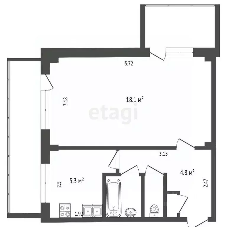 1-к кв. Архангельская область, Архангельск ул. 23-й Гвардейской ... - Фото 2