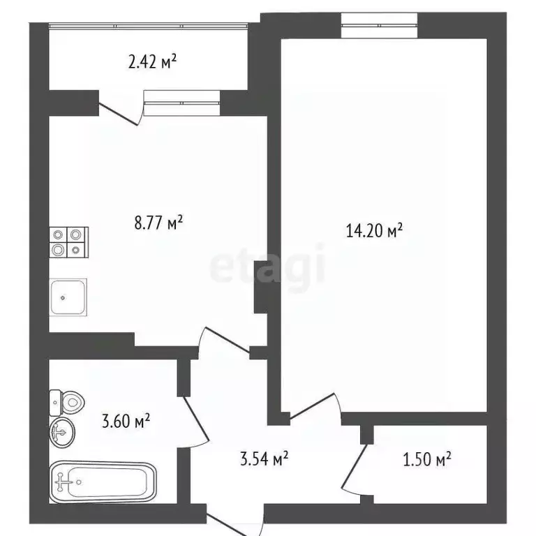 1-к кв. Воронежская область, Воронеж ул. Независимости, 78к1 (33.2 м) - Фото 1