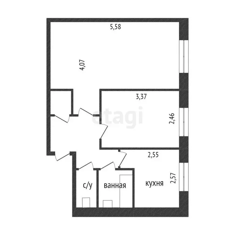 2-комнатная квартира: Белгород, улица Костюкова, 36Б (60 м) - Фото 0
