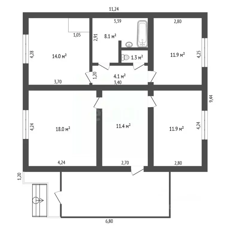 3-к кв. Амурская область, Тамбовский муниципальный округ, с. ... - Фото 1