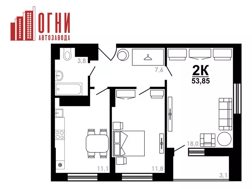 2-к кв. Нижегородская область, Нижний Новгород Коломенская ул., 8к4 ... - Фото 0