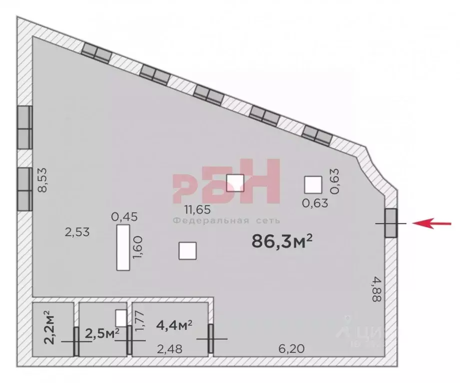 Офис в Тюменская область, Тюмень ул. Свердлова, 5 (96 м) - Фото 2