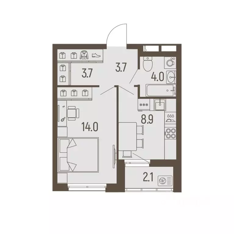 1-к кв. Пермский край, Пермь Подлесная ул., 55А (35.4 м) - Фото 1