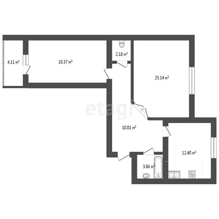 2-комнатная квартира: Тюмень, Широтная улица, 209 (80 м) - Фото 1