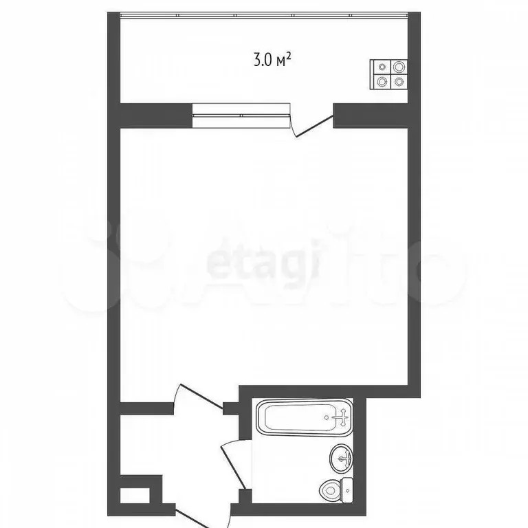 Квартира-студия, 16,7 м, 5/8 эт. - Фото 0