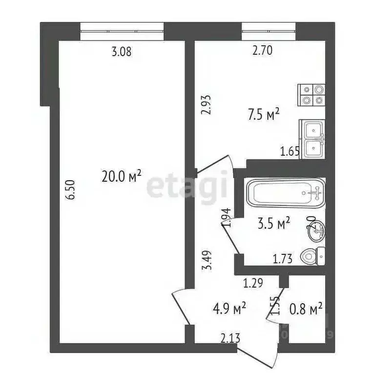 1-к кв. Башкортостан, Стерлитамак Стадионная ул., 19А (36.0 м) - Фото 1