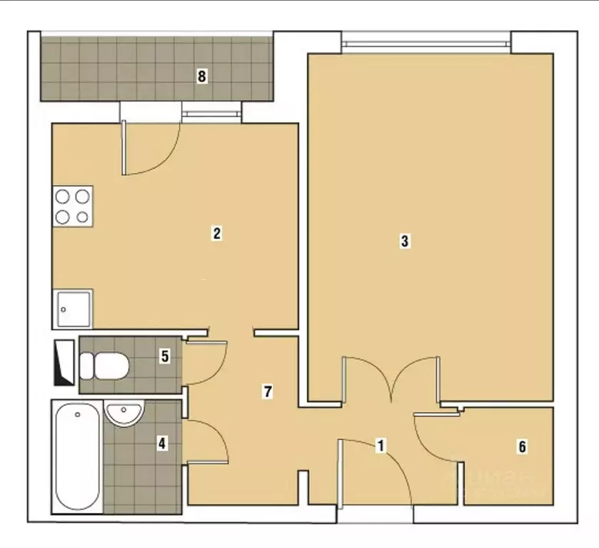 1-к кв. Москва ул. Адмирала Лазарева, 47К1 (33.0 м) - Фото 2