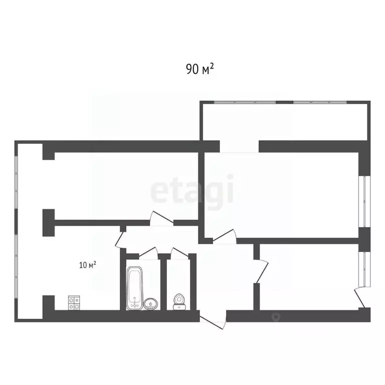 3-к кв. Ставропольский край, Кисловодск Набережная ул. (90.0 м) - Фото 2