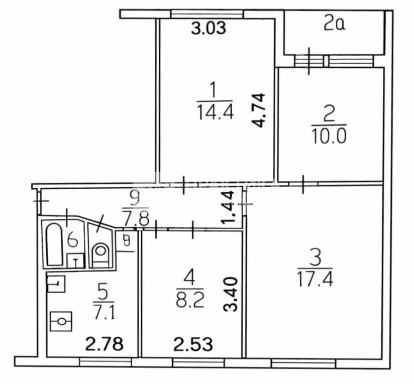 4-к кв. Московская область, Реутов Лесная ул., 8 (69.3 м) - Фото 2