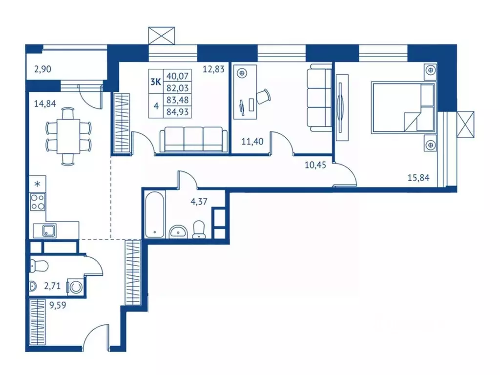 3-к кв. Московская область, Королев Новые Подлипки мкр, Поколение ... - Фото 1