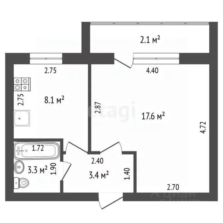 1-к кв. Мордовия, Саранск городской округ, Луховка рп ул. Октябрьская, ... - Фото 2