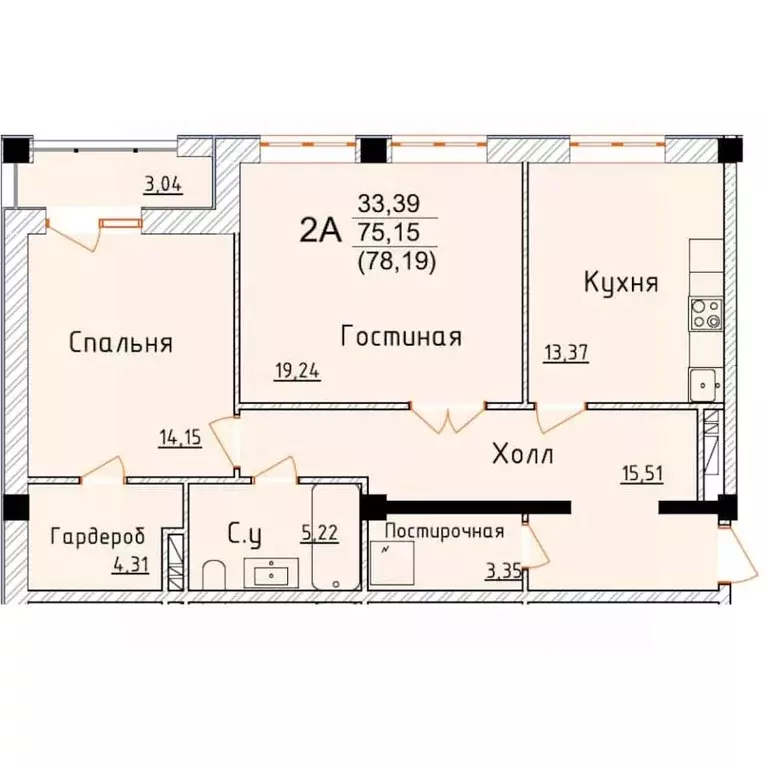 2-к кв. Дагестан, Дербент ул. Графа Воронцова, 78скА-6 (78.19 м) - Фото 0