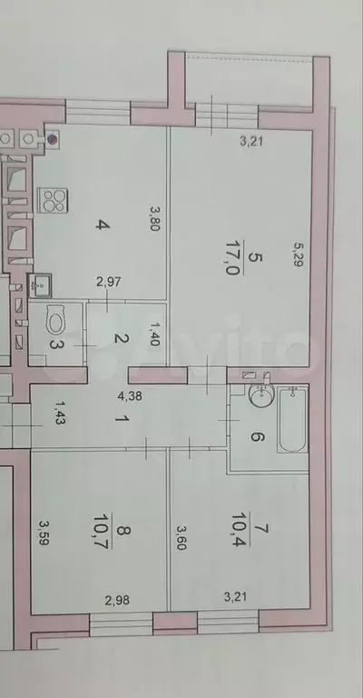 3-к. квартира, 64 м, 4/10 эт. - Фото 0