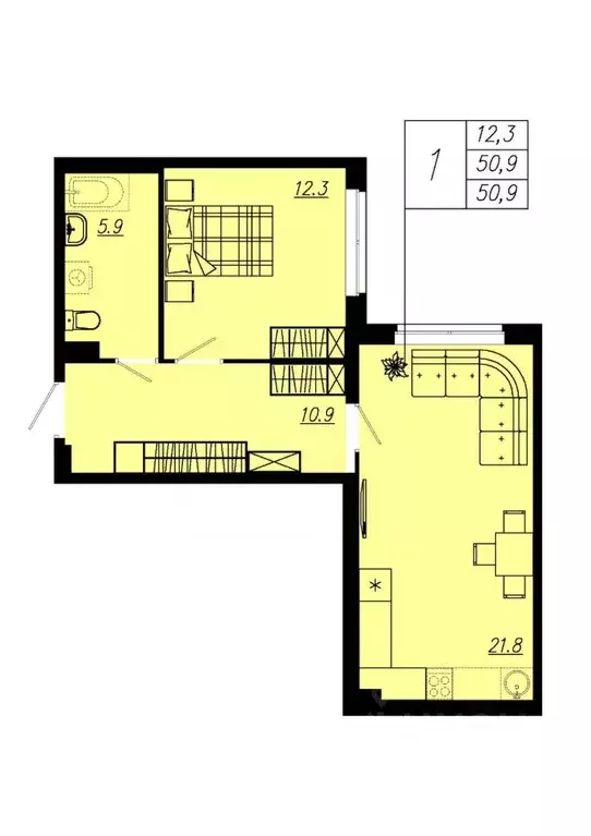 1-к кв. Свердловская область, Екатеринбург ул. Старых Большевиков, 52А ... - Фото 1