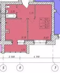 1-к кв. Тамбовская область, Тамбов ул. Имени Павла Строганова, 3Б ... - Фото 1