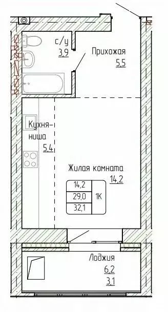 1-к кв. Алтайский край, Новоалтайск ул. Титова, 6 (32.1 м) - Фото 0