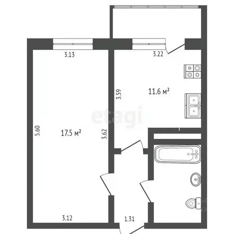 1-к кв. Москва ул. Артюхиной, 24к1 (33.8 м) - Фото 1