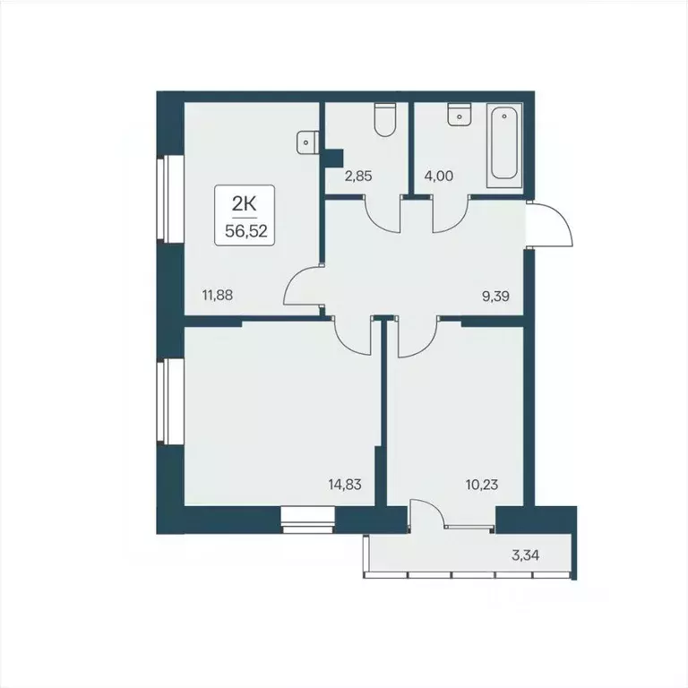 2-к кв. Новосибирская область, Новосибирск ул. Дуси Ковальчук, 385 ... - Фото 1