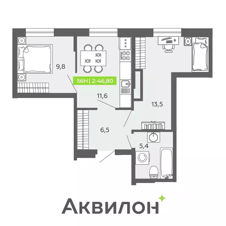 2-к кв. Санкт-Петербург Московский просп., 71к2 (46.8 м) - Фото 0
